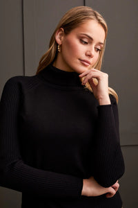 LONG SLEEVE TURTLENECK SWEATER-Black