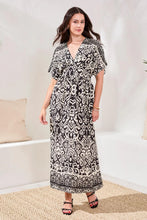 S/S DRESS W/BORDER PRINT-QUARTZ