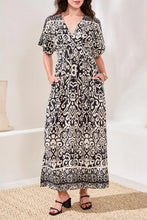 S/S DRESS W/BORDER PRINT-QUARTZ