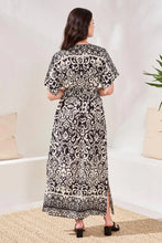 S/S DRESS W/BORDER PRINT-QUARTZ