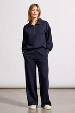 QUILTED PULL-ON PANTS WITH POCKETS-Navy