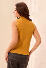 SLVLESS FUNNEL NECK SWEATER-Buff