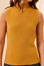 SLVLESS FUNNEL NECK SWEATER-Buff