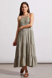 Dried Sage-DRESS WITH ADJUSTABLE STRAPS