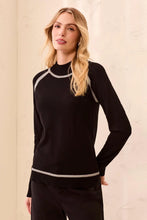 Soft Mock Neck Raglan Sweater-Black