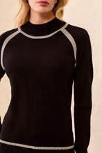 Soft Mock Neck Raglan Sweater-Black