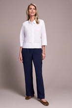 Soft Poplin 3/4 Sleeve Button-Front Shirt