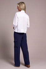Soft Poplin 3/4 Sleeve Button-Front Shirt