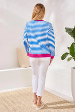Striped Crew Neck Top W/Combo Trim-Turkishsea