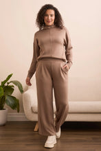 Techno Lux Drop Shoulder Funnel Neck Knit Top-Fossil