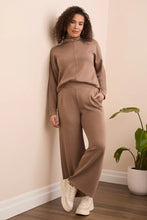 Techno Lux Drop Shoulder Funnel Neck Knit Top-Fossil