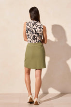 Textured Scuba Contrast Zipper-Accent Pull-On Skort-Bamboo