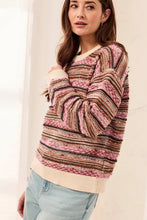 CREW NK SWTR W/ CONTRAST RIB-M Nostalgia
