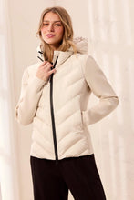 L/S ZIP FRT PUFFER W/REMOVABLE HOOD-Moonstone