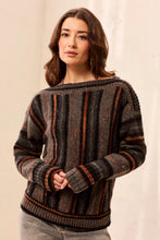 Yarn Dye Boat Neck Long Sleeve Sweater-MSteel