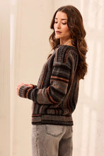 Yarn Dye Boat Neck Long Sleeve Sweater-MSteel
