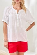 S/S BTN FRT BLOUSE-WHITE