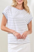 CAP SLEEVE TOP W/COMBO-TURKISHSEA