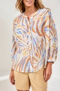 FLOWY DOLMAN SLEEVE BLOUSE WITH SELF-COVERING BUTTONS-MARINA