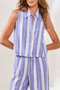 HIDDEN PLACKET SHIRT W/ ELASTIC WAIST-MARINA