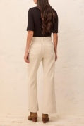 Comfort Stretch Fly Front Wide Leg Pants-Canvas
