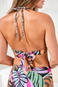 REVERSIBLE BIKINI TOP W/BRAIDED STRAP-Tropical