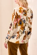 Printed Cable Cotton Crew Neck Sweater-Stellar