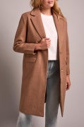 Trench Coat With Fooler Hoodie-Biscotti