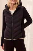L/S ZIP FRT PUFFER W/REMOVABLE HOOD-Black