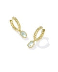 EMILIE HUGGIE EARRINGS GOLD LIGHT BLUE ILLUSION