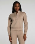 SPANX AIRESSENTIALS® SHAWL COLLAR HALF ZIP-DuneHeather