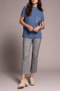 S/S DOLMAN SWEATER W/POCKET-SlateBlue