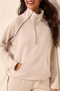 L/S RAGLAN POP OVER W/ZIPPER-SandDune