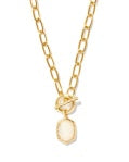 DAPHNE LINK AND CHAIN NECKLACE GOLD IVORY MOTHER OF PEARL