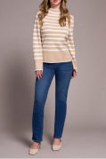 L/S FUNNEL NK SWEATER-H Latte