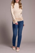 L/S FUNNEL NK SWEATER-H Latte