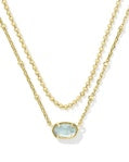 EMILIE MULTI STRAND NECKLACE GOLD LIGHT BLUE ILLUSION