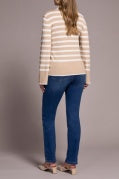 L/S FUNNEL NK SWEATER-H Latte