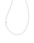 CROSS INLINE PAVE NECKLACE STERLING SILVER WHITE TOPAZ