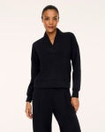 SPANX AIRESSENTIALS® V-NECK LONG SLEEVE TOP-VeryBlack