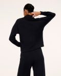 SPANX AIRESSENTIALS® V-NECK LONG SLEEVE TOP-VeryBlack