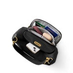 COASTAL FLIP LOCK HALF MOON BA-BLACK W/ GOLD HARDWARE