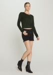 MIRA BUTTON FRONT CARDIGAN-Forest Green