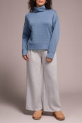 L/S FUNNEL NECK TOP-SlateBlue
