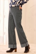 FLY FRT ANKLE PANT W/ WIDE CUFFS-Sapphire