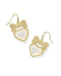 Haisley Heart Drop Gold Ivory MOP Earrings