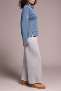 L/S FUNNEL NECK TOP-SlateBlue