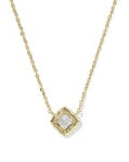 MALLORY CRYSTAL SHORT PENDANT NECKLACE GOLD WHITE CZ