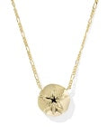 SAND DOLLAR SHORT PENDANT NECKLACE GOLD NATURAL MOTHER OF PEARL