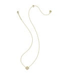 MALLORY CRYSTAL SHORT PENDANT NECKLACE GOLD WHITE CZ